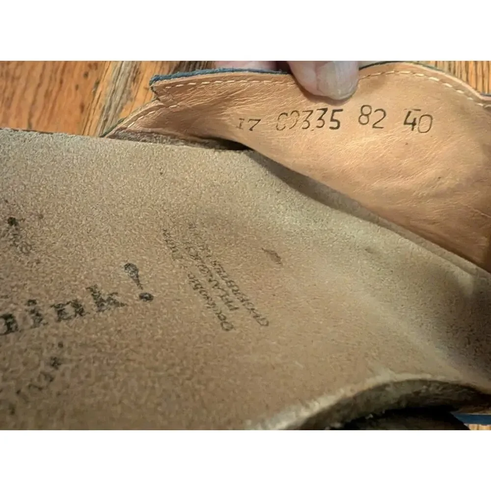 Think! Mizzi Cork Foot bed Blue Leather Sandals Women's Shoes 9-9.5, 40